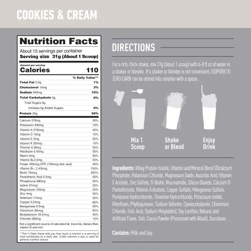 Isopure Protein Powder, Zero Carb Whey Isolate, Gluten Free, Lactose Free, 25g Protein - TrustMedUSA