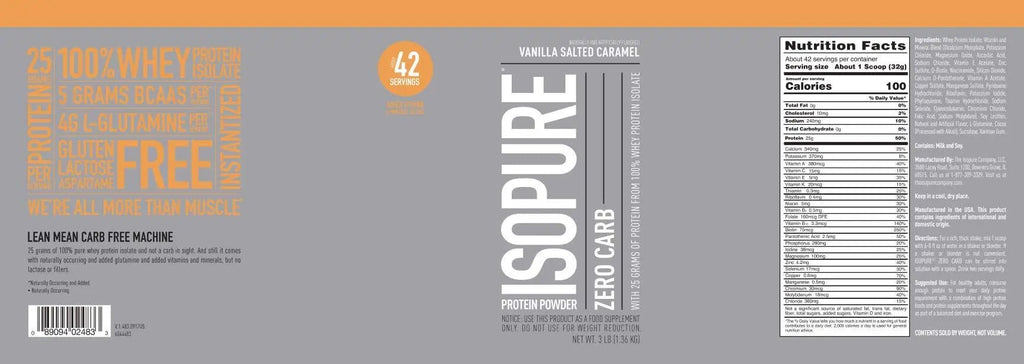 Isopure Protein Powder, Zero Carb Whey Isolate with Vitamin C & Zinc for Immune Support - TrustMedUSA