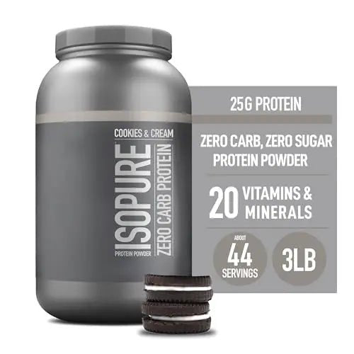 Isopure Protein Powder, Zero Carb Whey Isolate with Vitamin C & Zinc for Immune Support - TrustMedUSA