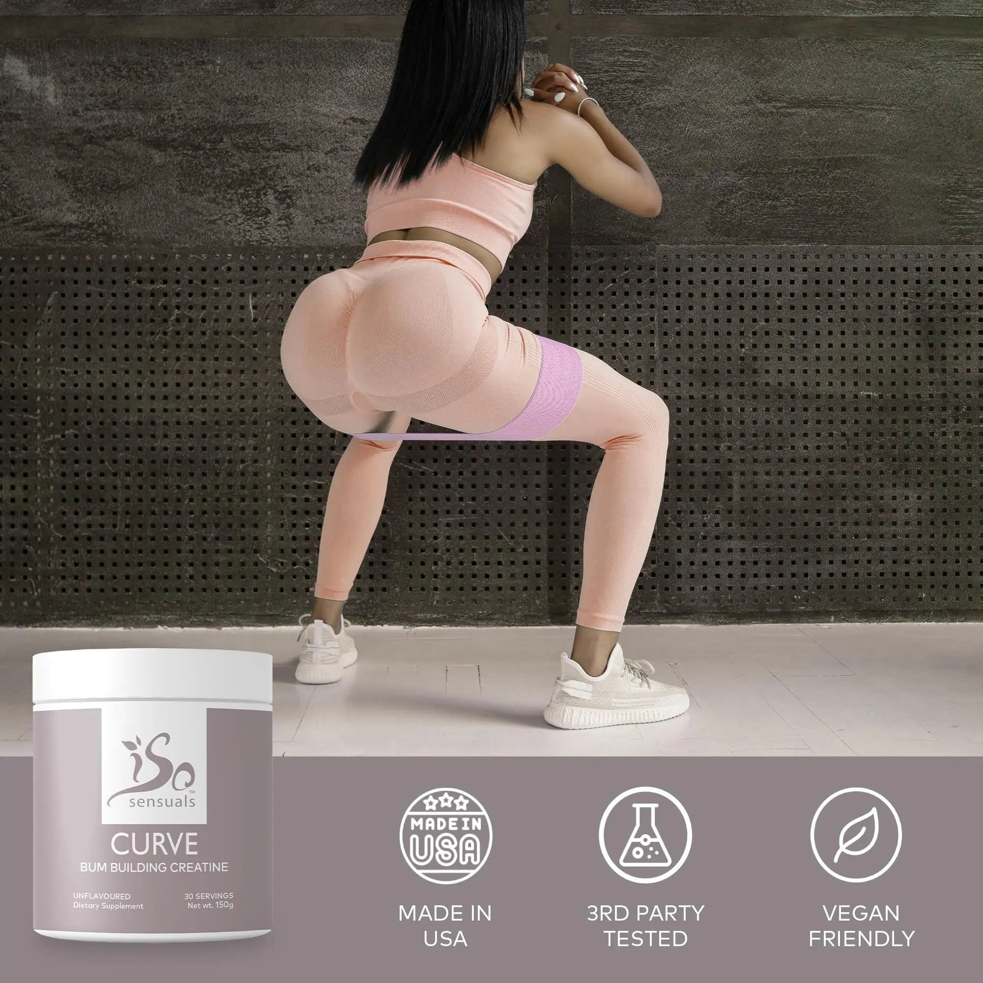 IsoSensuals Curve Bum Building Creatine - Micronized 200 Mesh for Smooth Muscle - TrustMedUSA