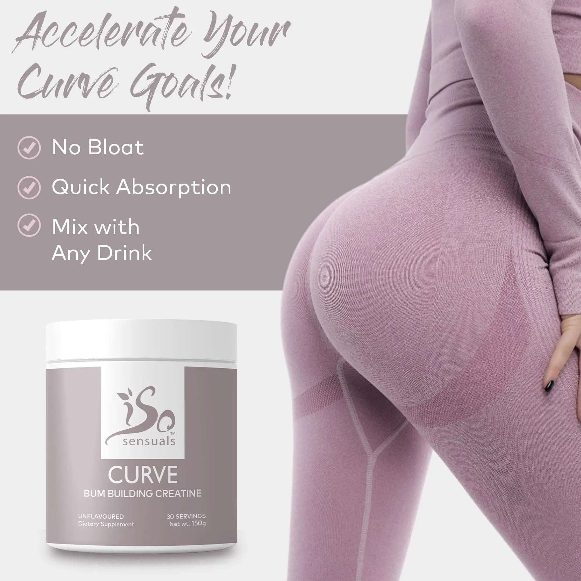 IsoSensuals Curve Bum Building Creatine - Micronized 200 Mesh for Smooth Muscle - TrustMedUSA