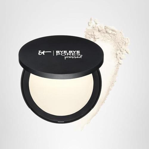 IT Cosmetics Bye Bye Pores Pressed Finishing Powder - Universal Translucent Shade - Contains Anti-Aging Peptides, Hydrolyzed Collagen & Antioxidants - 0.31 oz - TrustMedUSA