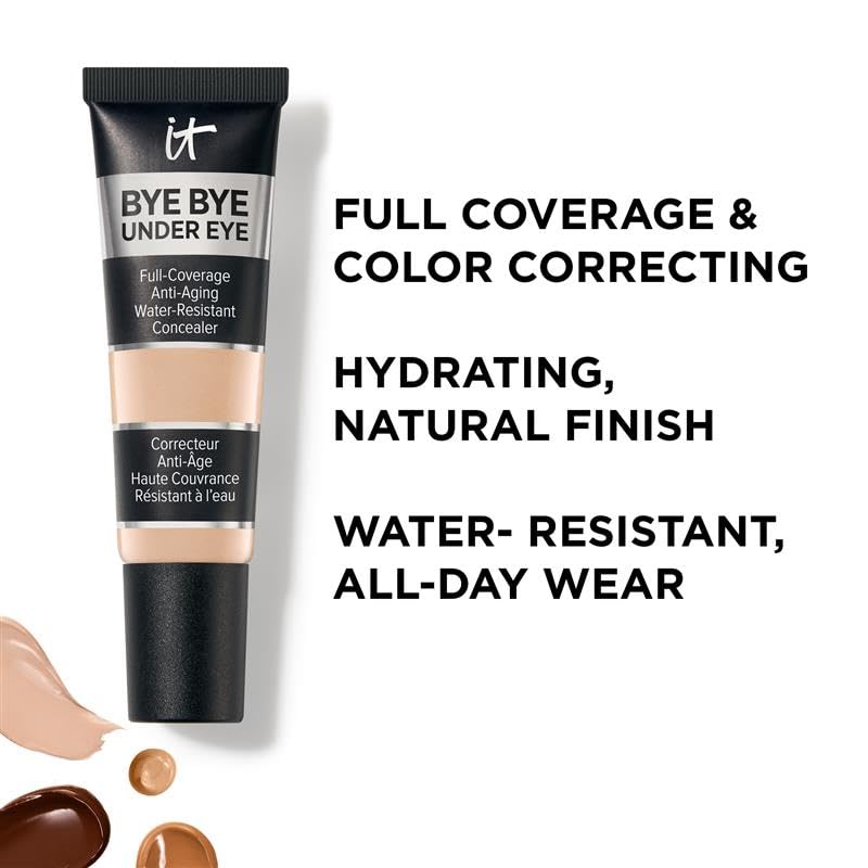 IT Cosmetics Bye Bye Under Eye Concealer (Light Nude) - Water-Resistant, Full Coverage Brightening Concealer For Dark Circles, Fine Lines, Redness & Discoloration, Anti-Aging, 24H Wear - 0.4 fl oz - TrustMedUSA