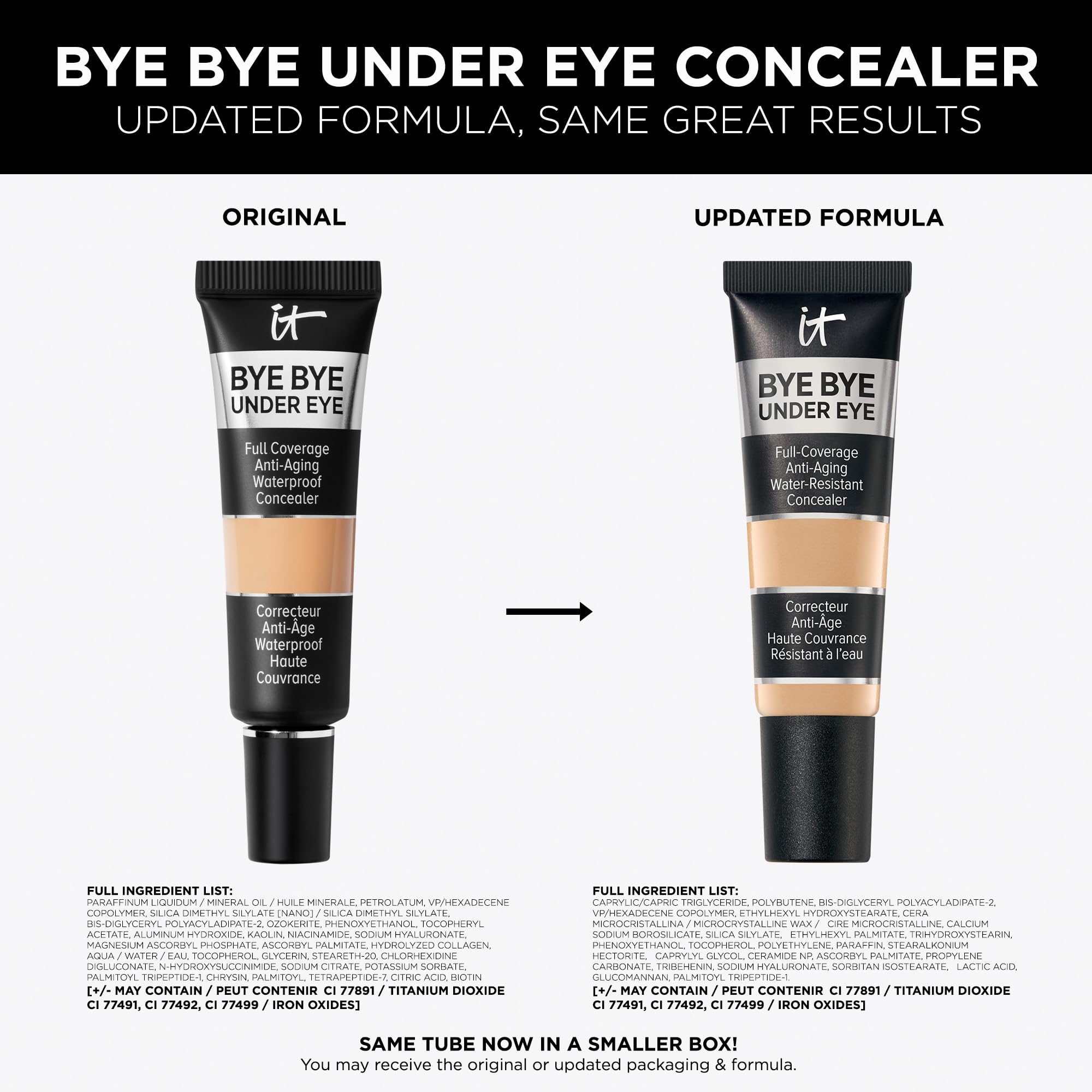 IT Cosmetics Bye Bye Under Eye Concealer (Light Nude) - Water-Resistant, Full Coverage Brightening Concealer For Dark Circles, Fine Lines, Redness & Discoloration, Anti-Aging, 24H Wear - 0.4 fl oz - TrustMedUSA