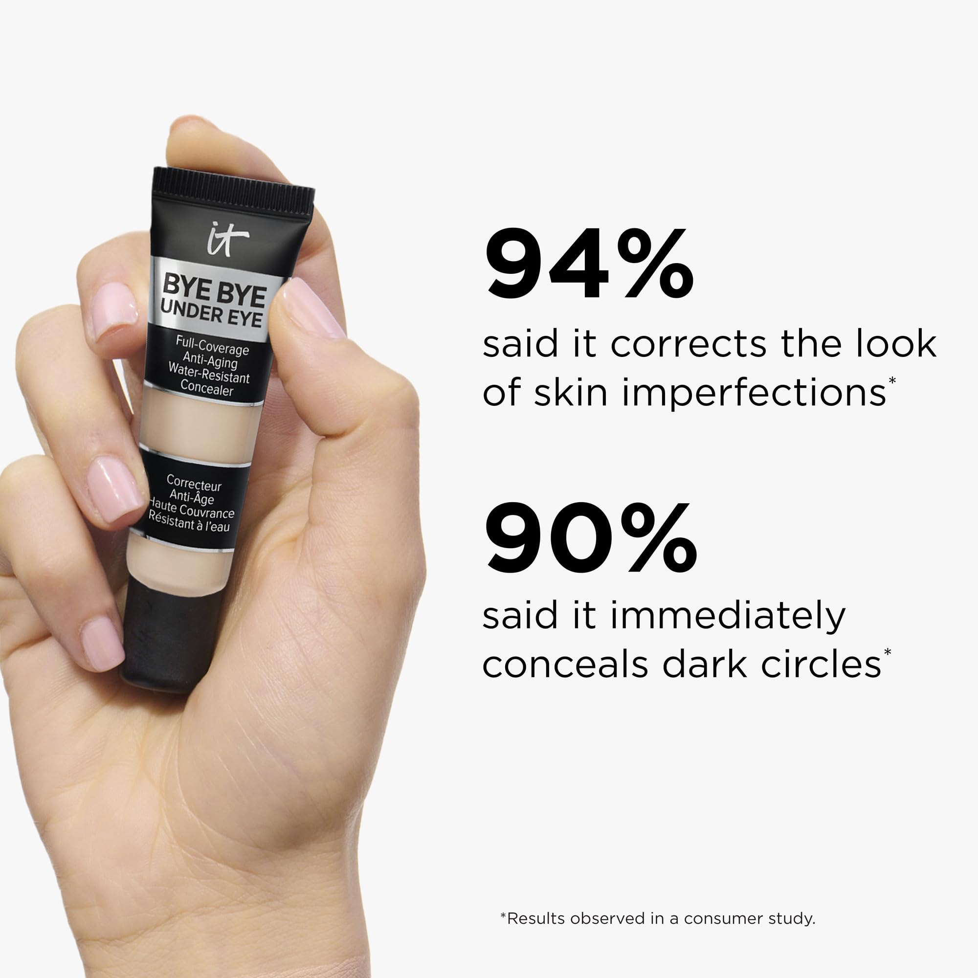 IT Cosmetics Bye Bye Under Eye Concealer (Light Nude) - Water-Resistant, Full Coverage Brightening Concealer For Dark Circles, Fine Lines, Redness & Discoloration, Anti-Aging, 24H Wear - 0.4 fl oz - TrustMedUSA