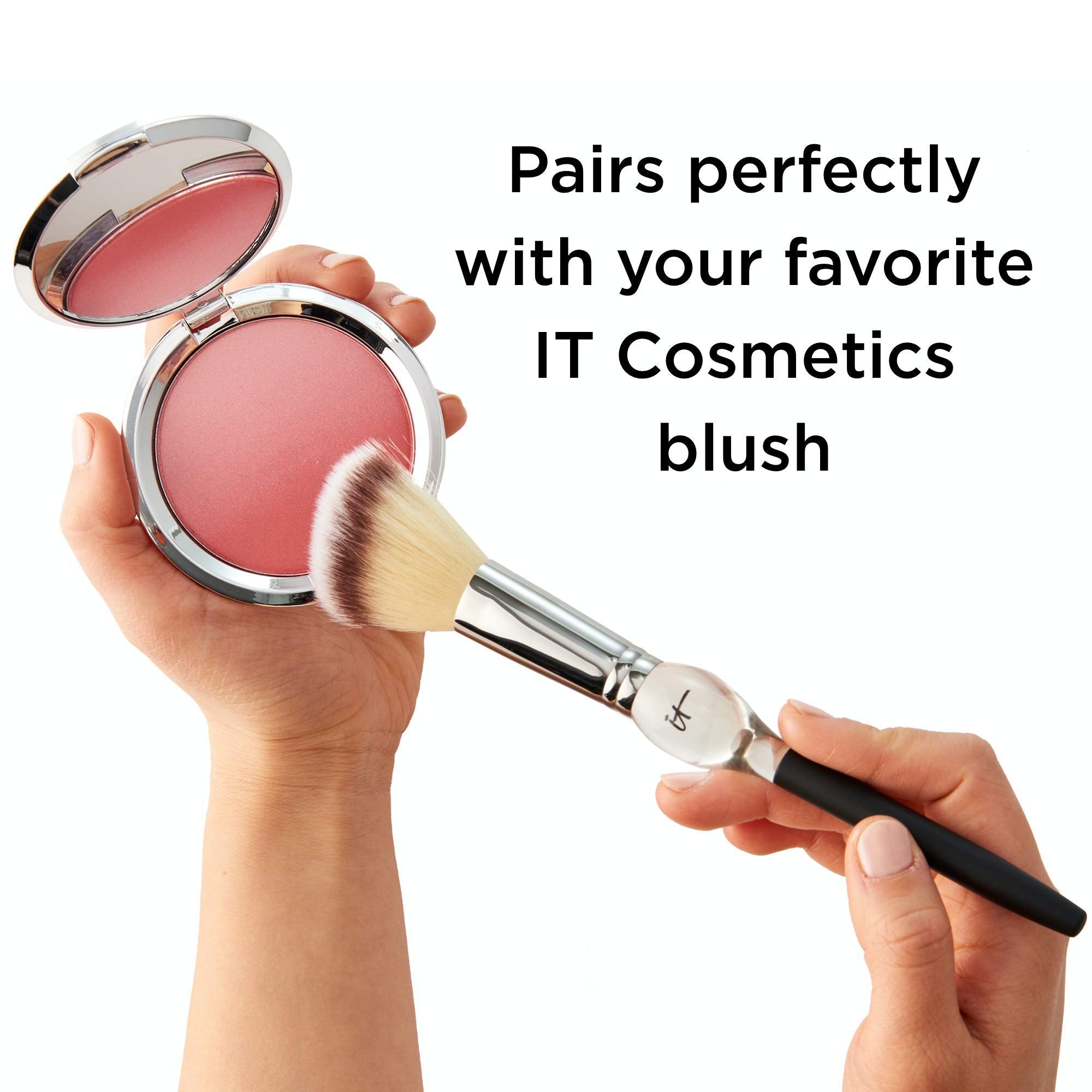 IT Cosmetics Heavenly Luxe French Boutique Blush Brush 4 - Angled Blush Brush for Cheeks - Liquid & Powder Blush Brush - Makeup Brush With Award-Winning Heavenly Luxe Hair - TrustMedUSA