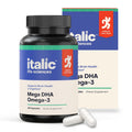 Italic LIfe Sciences Mega DHA Omega-3 1300mg – 800mg DHA, 500mg EPA – Brain Health Supplement for Memory, Focus & Mental Clarity – High Potency Fish Oil – Non-GMO, Third-Party Tested – 60 Capsules - Maple Wellness Supplements