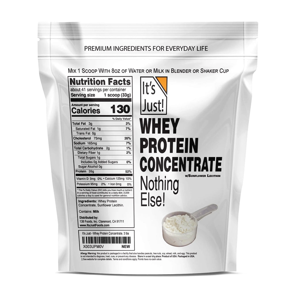 It's Just! - 100% Whey Protein Concentrate, Made in USA, Premium WPC-80, No Added - TrustMedUSA