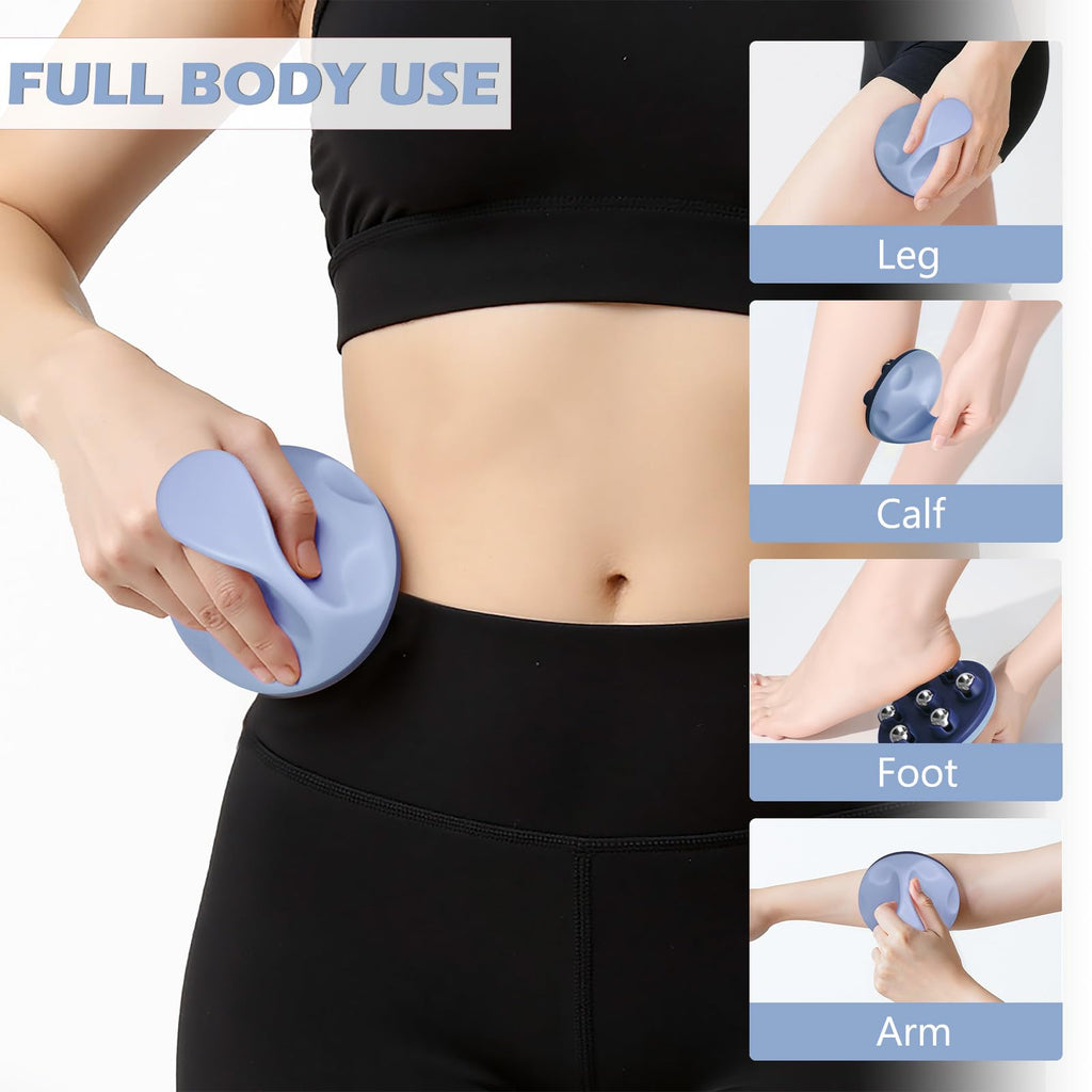 iunxkmi Lymphatic Massage Roller for Cellulite Remover Body Sculpting - Handheld Cellulite Massage Tool for Body Bloat Blood Circulation Lymphatic Drainage Blue - Maple Wellness Supplements