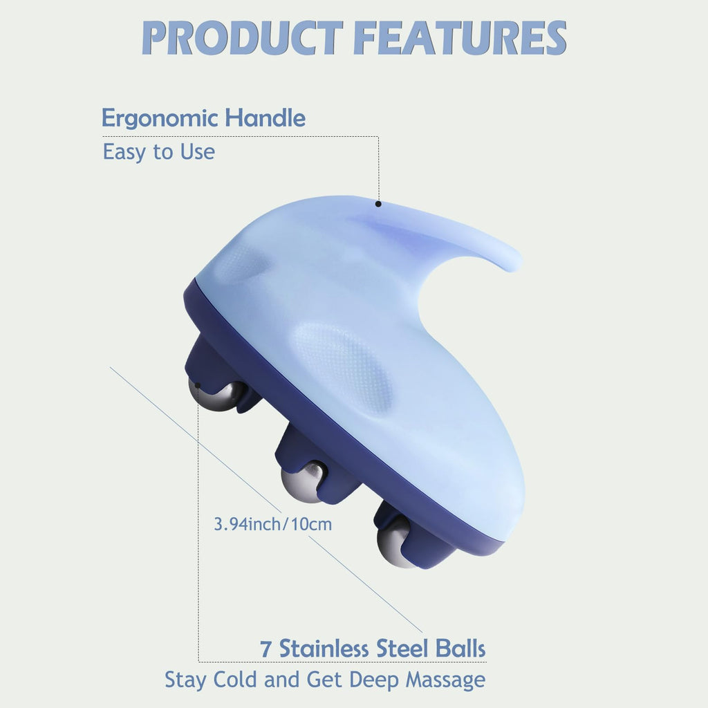 iunxkmi Lymphatic Massage Roller for Cellulite Remover Body Sculpting - Handheld Cellulite Massage Tool for Body Bloat Blood Circulation Lymphatic Drainage Blue - Maple Wellness Supplements