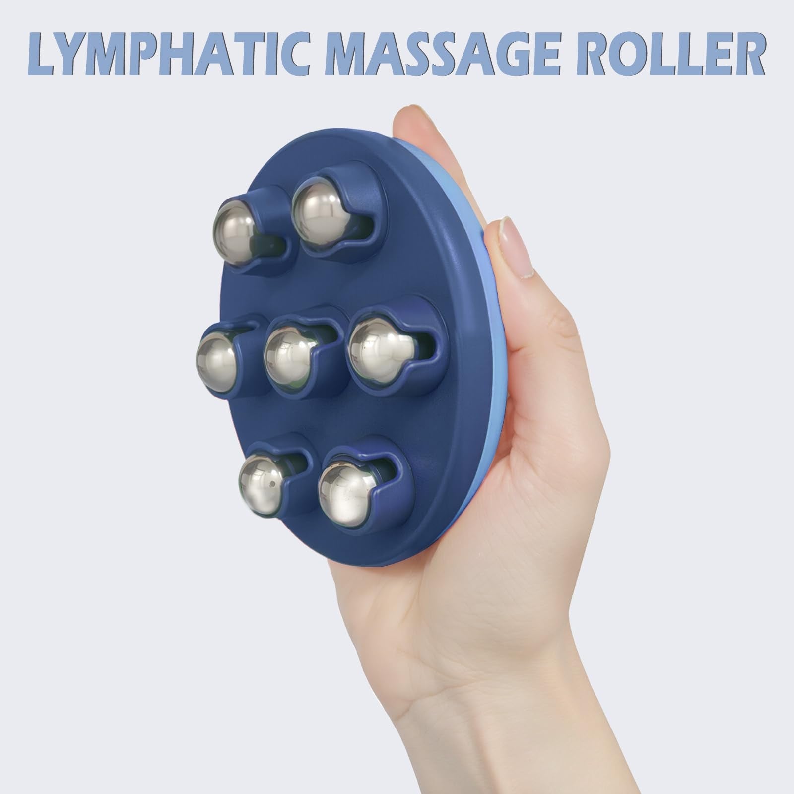 iunxkmi Lymphatic Massage Roller for Cellulite Remover Body Sculpting - Handheld Cellulite Massage Tool for Body Bloat Blood Circulation Lymphatic Drainage Blue - Maple Wellness Supplements