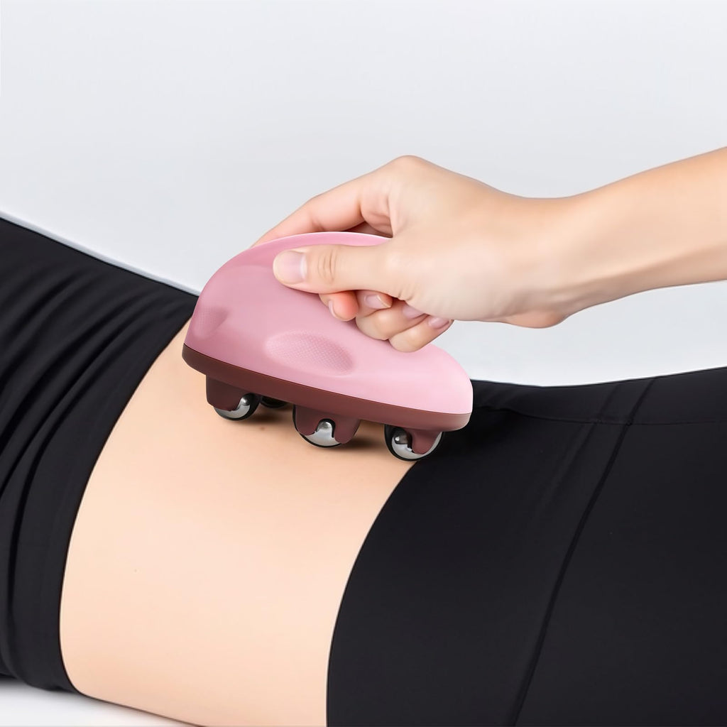 iunxkmi Lymphatic Massage Roller for Cellulite Remover Body Sculpting - Handheld Cellulite Massage Tool for Body Bloat Blood Circulation Lymphatic Drainage Pink - Maple Wellness Supplements