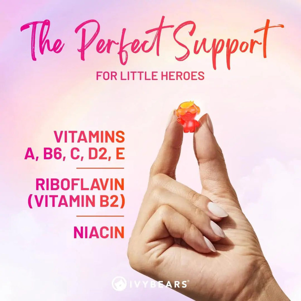 IvyBears® Superpower Kids - Multivitamin Gummies for Immune Support - Strengthen Children's Immune Systems with Vitamins C, D2, B6, A - TrustMedUSA