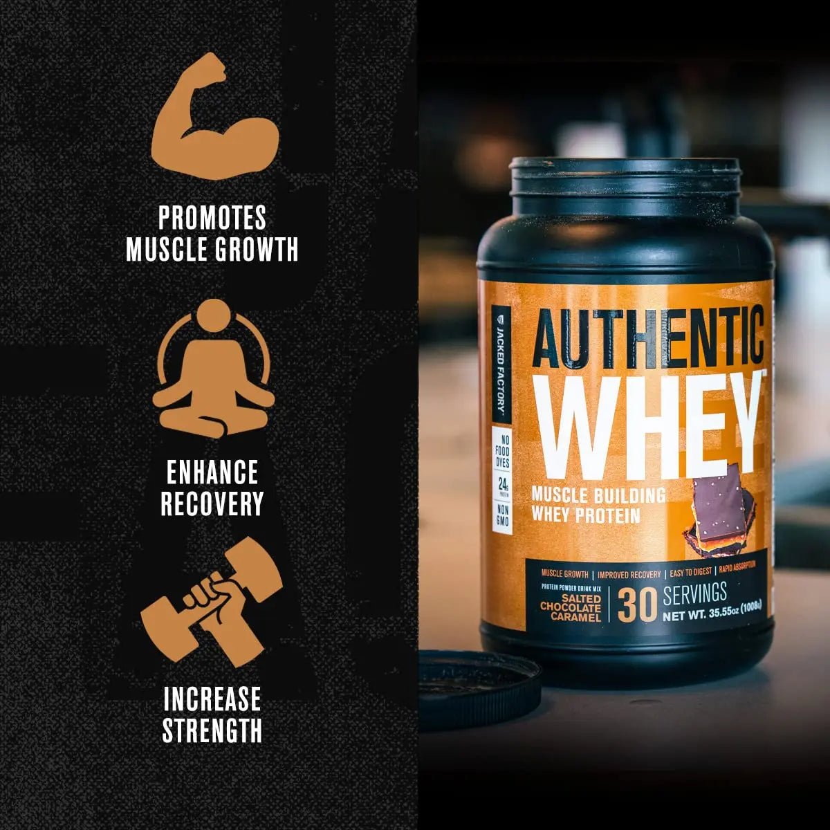 Jacked Factory Authentic Whey Muscle Building Whey Protein Powder - Low Carb - TrustMedUSA