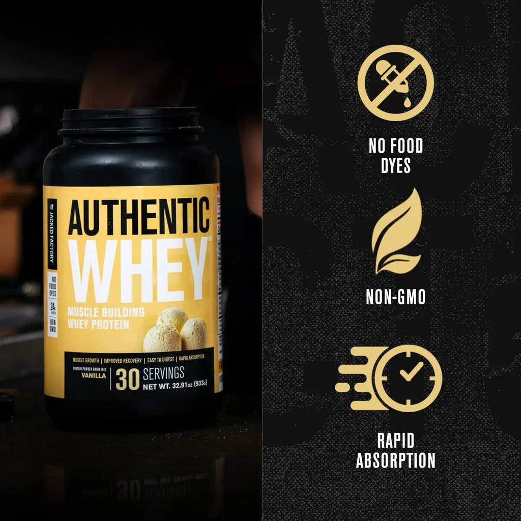 Jacked Factory Authentic Whey Muscle Building Whey Protein Powder - Low Carb - TrustMedUSA