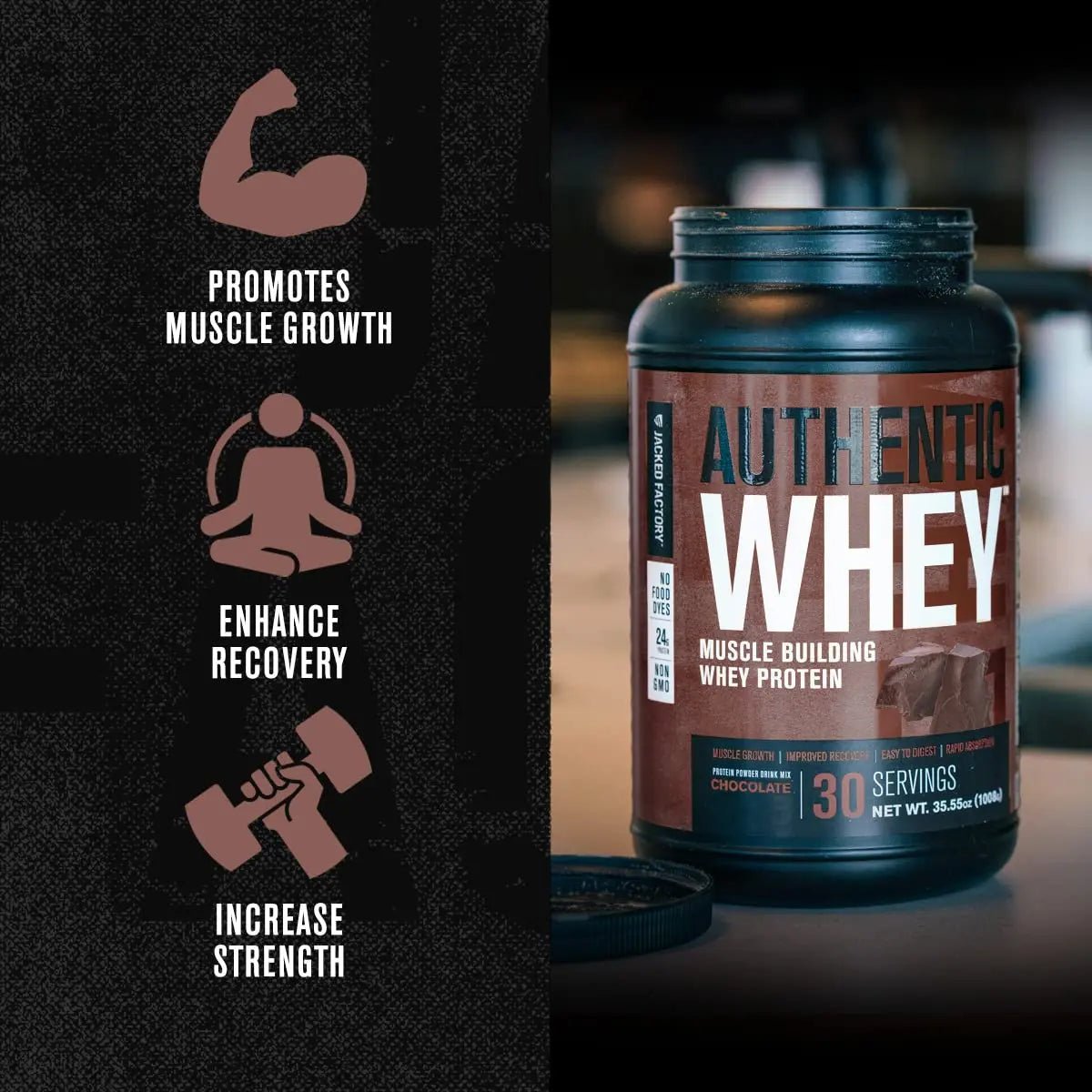 Jacked Factory Authentic Whey Muscle Building Whey Protein Powder - Low Carb - TrustMedUSA