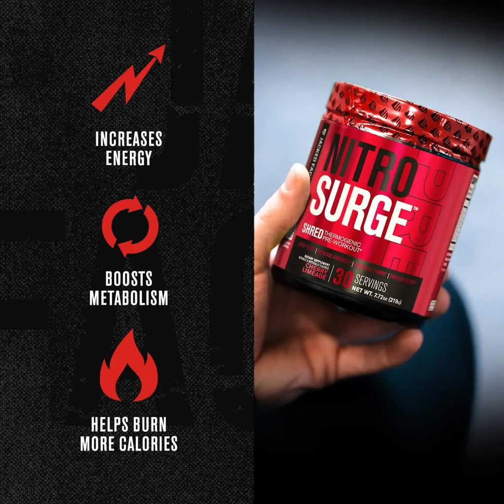 Jacked Factory NITROSURGE Shred Pre Workout Supplement - Energy Booster, Instant - TrustMedUSA