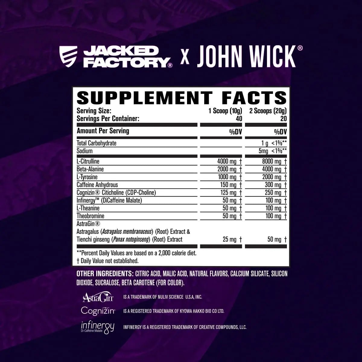Jacked Factory X John Wick - Wick Mode Pre Workout Powder - Intense Energy, Battle-Ready Focus, Unstoppable Commitment, and Sheer Will - TrustMedUSA