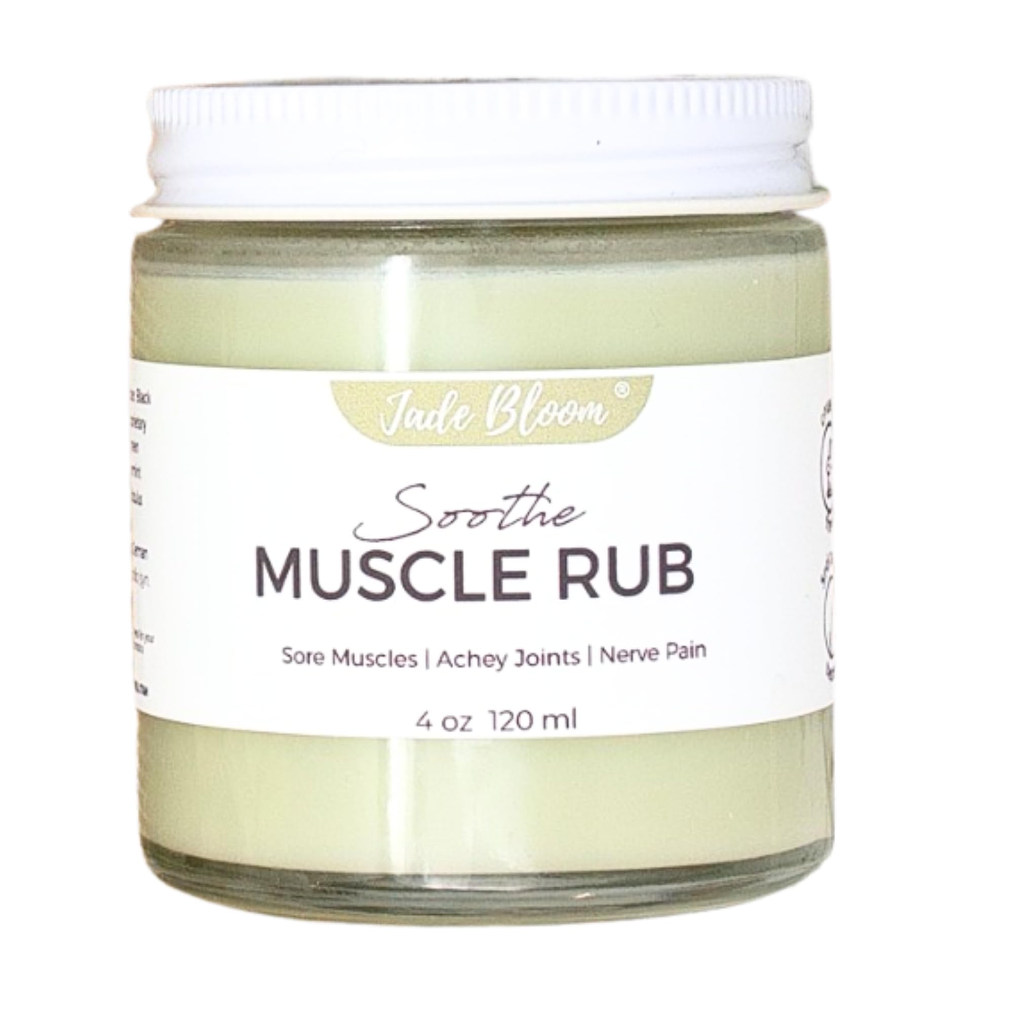 Jade Bloom Muscle Rub Soothe - Essential Oil Muscle Fusion (Heat Activated) - Glass Jar - TrustMedUSA