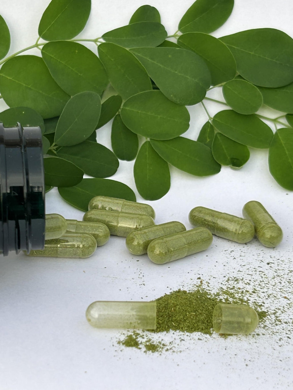 Jamaican Moringa Capsules – 100% Natural Ingredients – Made from Dried Moringa Leaves, Pods & Seeds – 90 Capsules, 500mg – with Turmeric & Ginger – Herbal Supplement, Nutrient-Rich – Easy to Swallow - TrustMedUSA