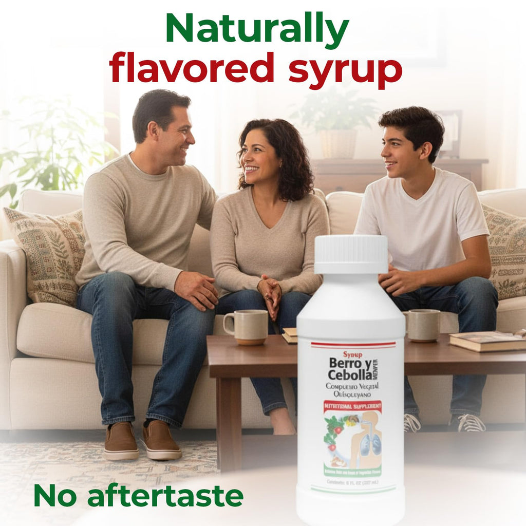 Jarabe Berro y Cebolla Immune Support Syrup with Vitamin D, Zinc & Natural Herbal Extracts – Eucalyptus, Honey, Onion, Garlic & More – Teens & Adult Wellness Formula – 8 Fl Oz Each | 2-Pack - TrustMedUSA