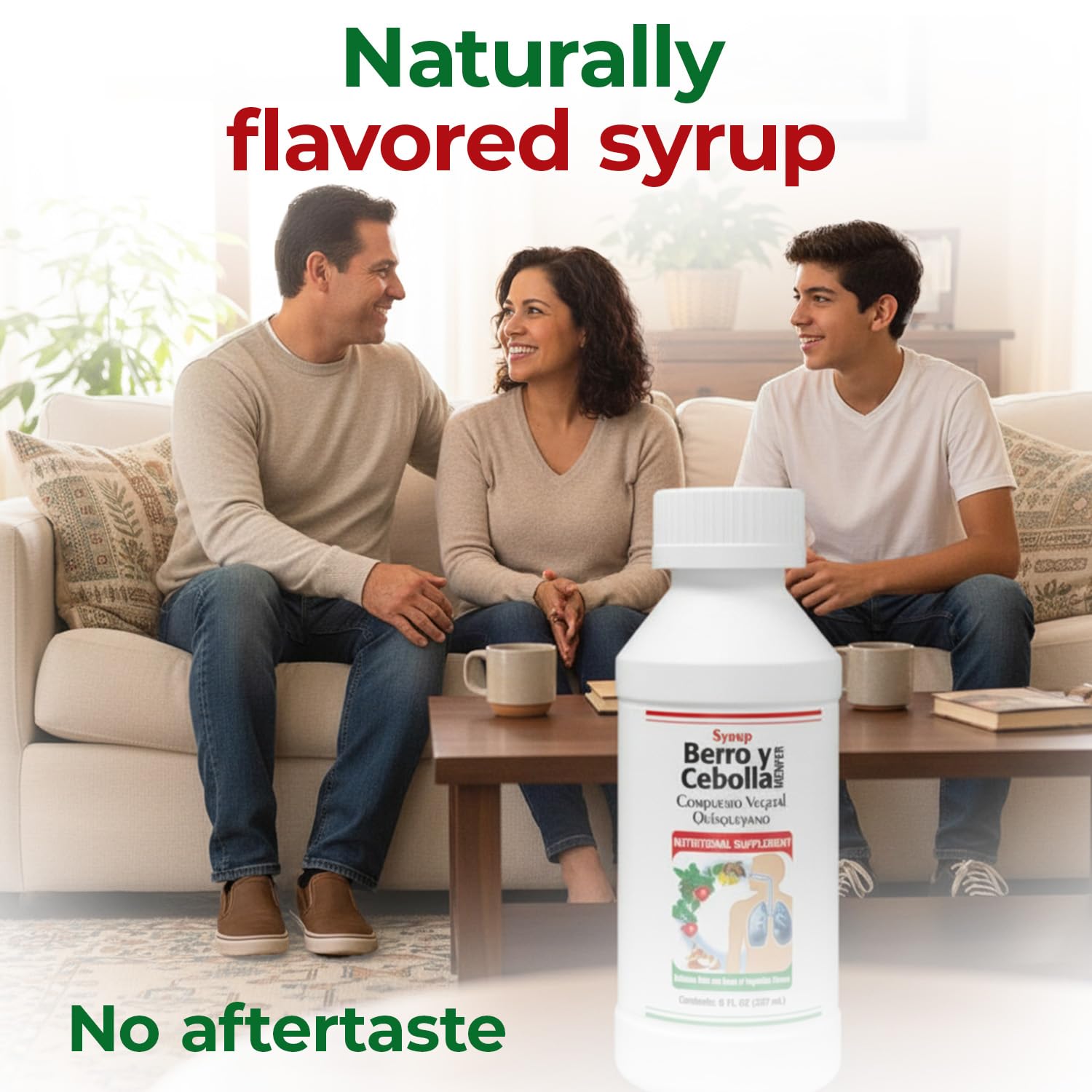 Jarabe Berro y Cebolla Immune Support Syrup with Vitamin D, Zinc & Natural Herbal Extracts – Eucalyptus, Honey, Onion, Garlic & More – Teens & Adult Wellness Formula – 8 Fl Oz Each | 2-Pack - TrustMedUSA