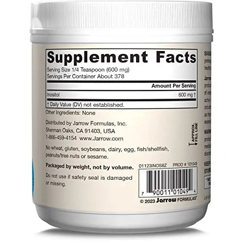 Jarrow Formulas Inositol 600 mg, Dietary Supplement for Cellular Health Support, 8 oz - TrustMedUSA