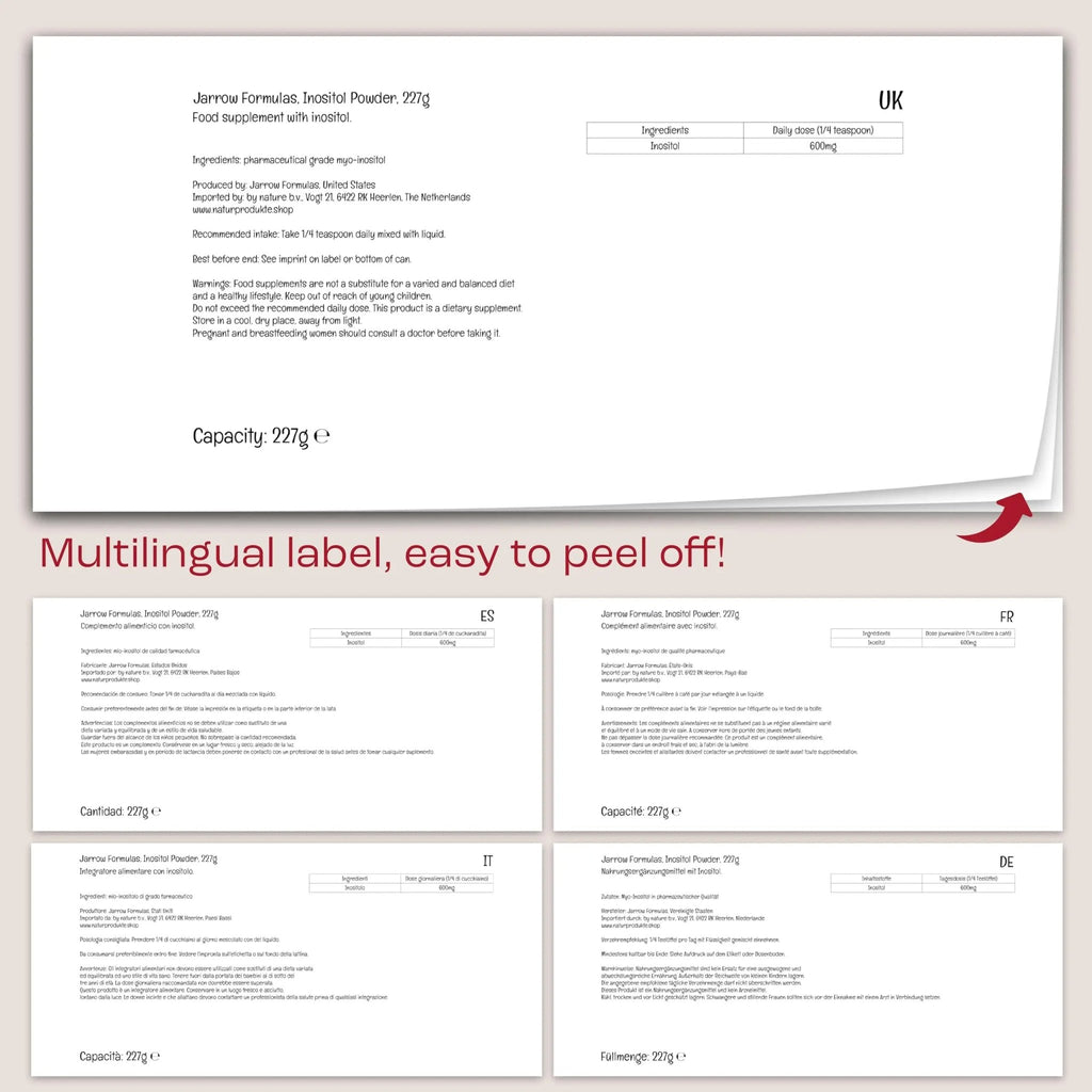 Jarrow Formulas, Inositol, as Myoinositol, High Dose, 227g Vegan Powder, Lab Tested - TrustMedUSA