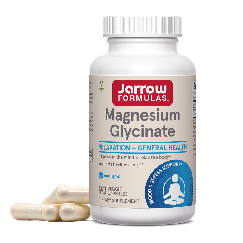 Jarrow Formulas Magnesium Glycinate Veggie Capsules - 360 mg Magnesium per Serving, Supports Relaxation and Healthy Sleep, 90 Count, 30 Day Supply - TrustMedUSA