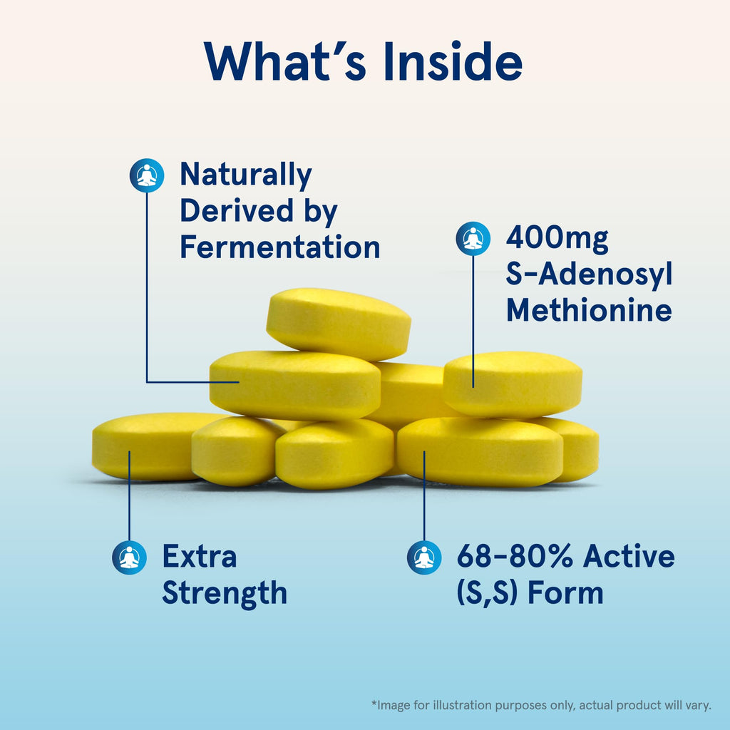 Jarrow Formulas SAMe Supplement 400 mg - 60 Tablets - High Concentration of Active S,S Form - Supports Joint Health, Liver Function, Brain Metabolism, Balanced Mood & Antioxidant Defense - 60 Servings - TrustMedUSA