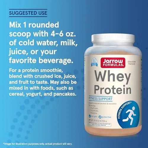 Jarrow Formulas Whey Protein With 18 g of Protein, 3.8 g of BCAAs, & Glutamine, Dietary - TrustMedUSA