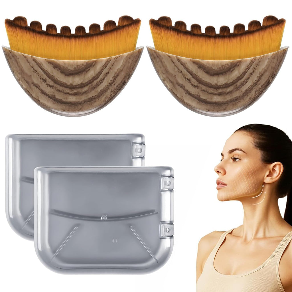 JBSZTH 2-Pack Lymphatic Contour Face Brush, Lymphatic Drainage & Contour Face Massage Brush Set for Gua Sha, Puffiness Reduction, Glowing Skin, Gentle Daily Facial and Body Massage Tool - Maple Wellness Supplements