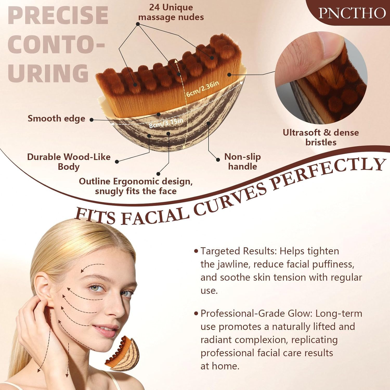 JBSZTH 2-Pack Lymphatic Contour Face Brush, Lymphatic Drainage & Contour Face Massage Brush Set for Gua Sha, Puffiness Reduction, Glowing Skin, Gentle Daily Facial and Body Massage Tool - Maple Wellness Supplements