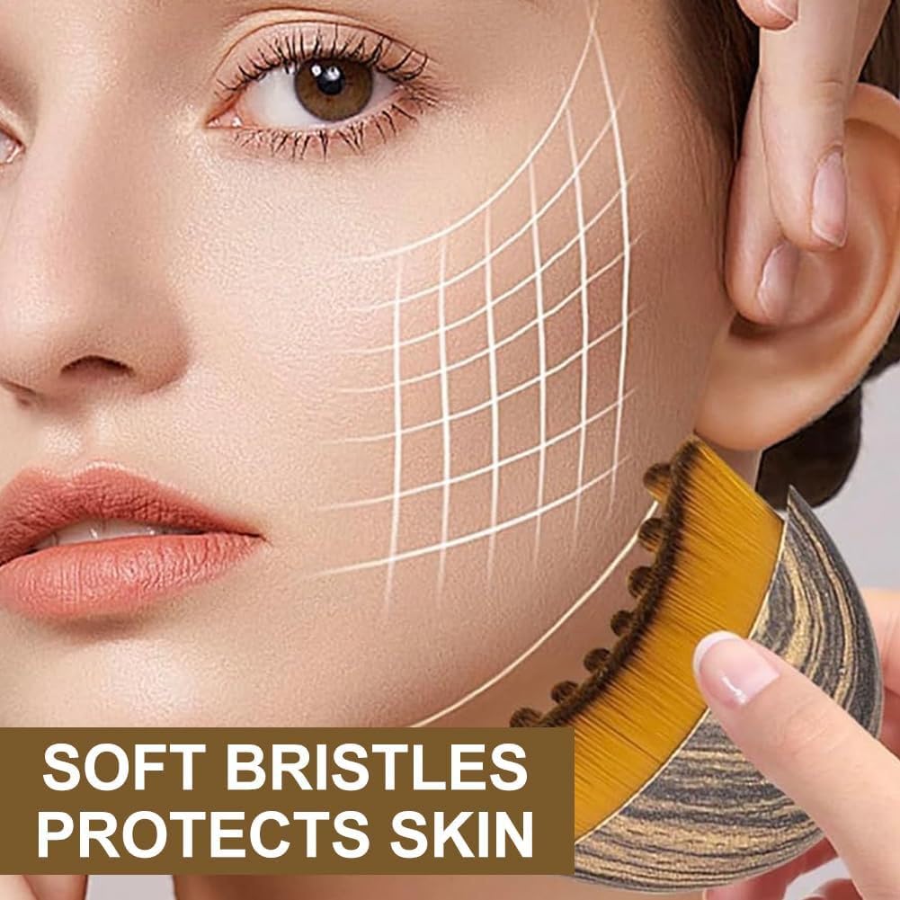 JBSZTH 2-Pack Lymphatic Contour Face Brush, Lymphatic Drainage & Contour Face Massage Brush Set for Gua Sha, Puffiness Reduction, Glowing Skin, Gentle Daily Facial and Body Massage Tool - Maple Wellness Supplements