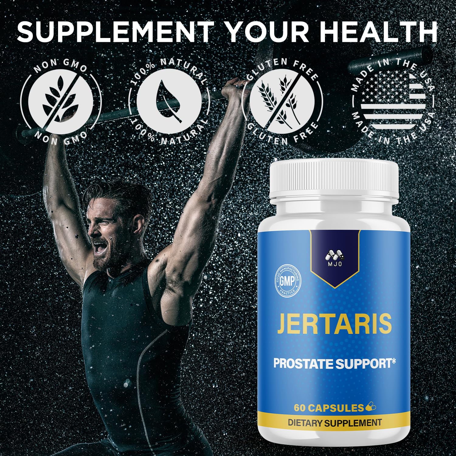 Jertaris Capsules, Official Jertaris Support Pills for men with All Natural Ingredients, Advanced Formula for Optimal Health & Wellness Support with Premium Vitamins for Active Lifestyle (60 Capsules) - TrustMedUSA