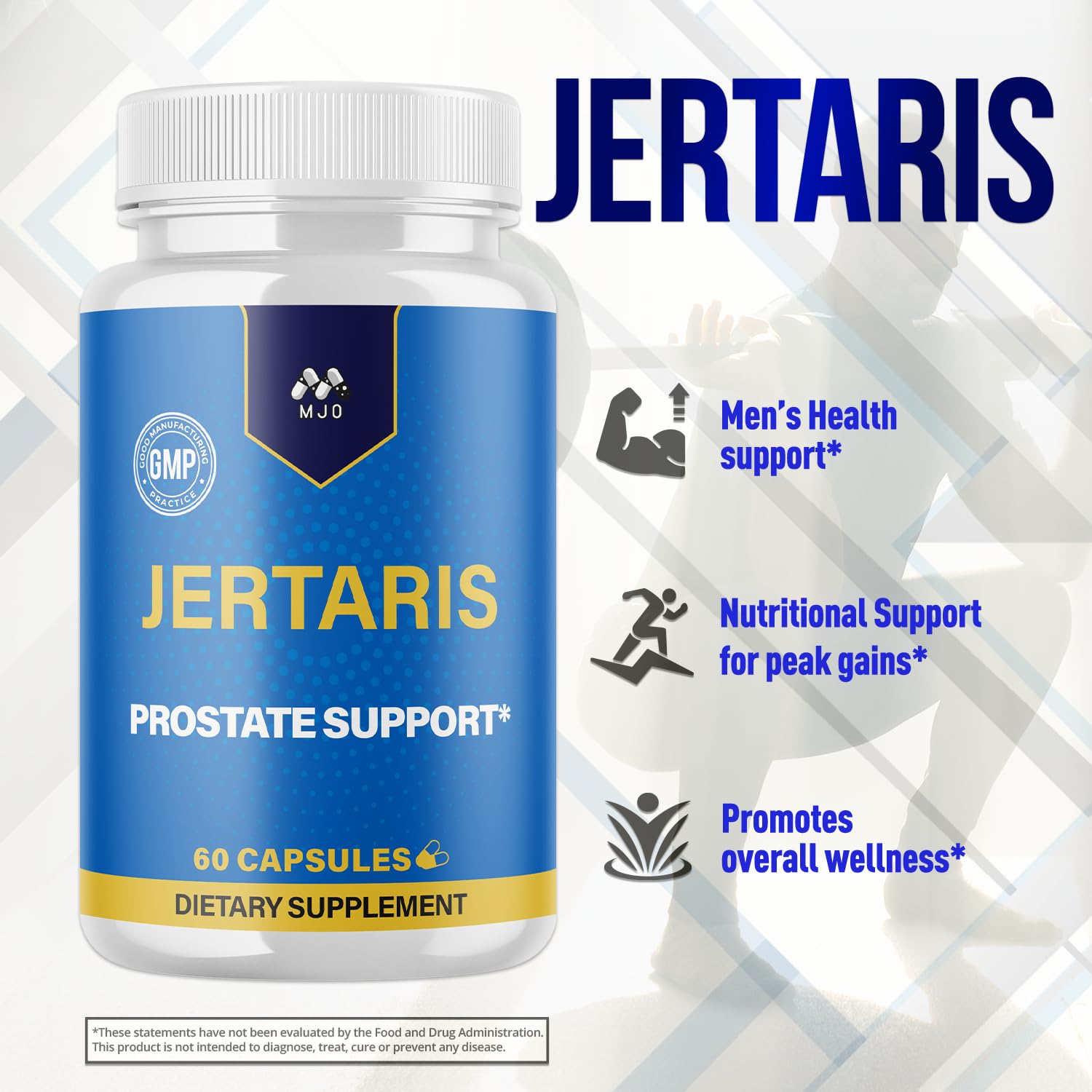 Jertaris Capsules, Official Jertaris Support Pills for men with All Natural Ingredients, Advanced Formula for Optimal Health & Wellness Support with Premium Vitamins for Active Lifestyle (60 Capsules) - TrustMedUSA