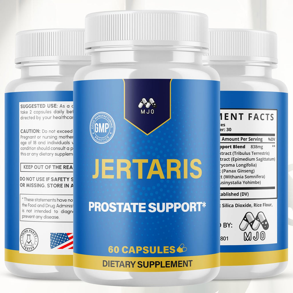 Jertaris Capsules, Official Jertaris Support Pills for men with All Natural Ingredients, Advanced Formula for Optimal Health & Wellness Support with Premium Vitamins for Active Lifestyle (60 Capsules) - TrustMedUSA
