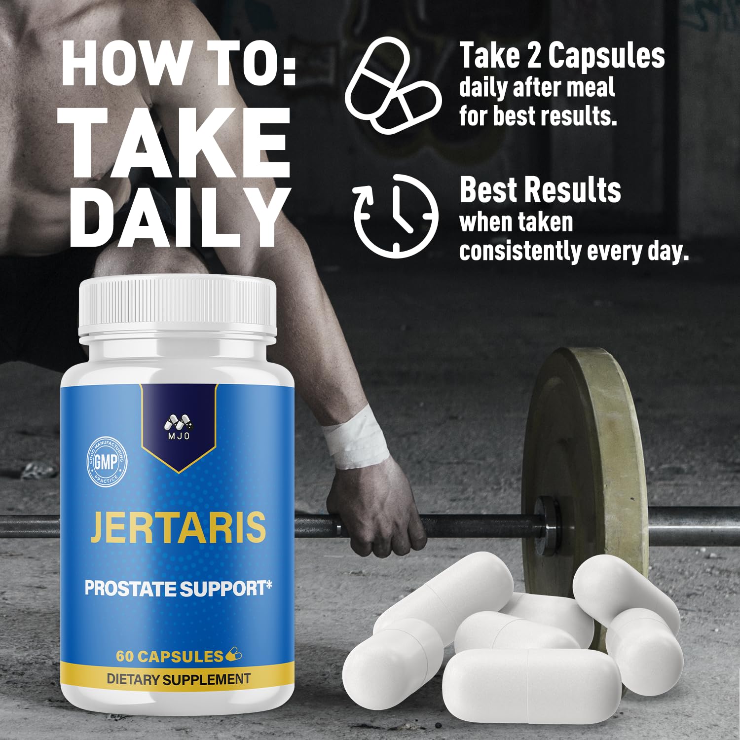 Jertaris Capsules, Official Jertaris Support Pills for men with All Natural Ingredients, Advanced Formula for Optimal Health & Wellness Support with Premium Vitamins for Active Lifestyle (60 Capsules) - TrustMedUSA