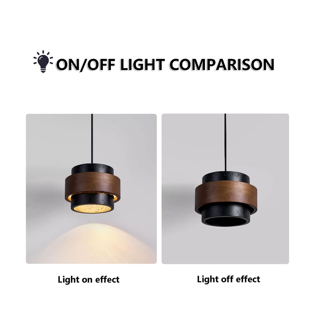 JIANGXMF Nordic Natural Travertine Pendant Light Wabi-sabi Stone Chandelier Retro Industry Hanging Ceiling Lamp for Bedroom Bedside Study Dining Table Lighting (Black) - TrustMedUSA