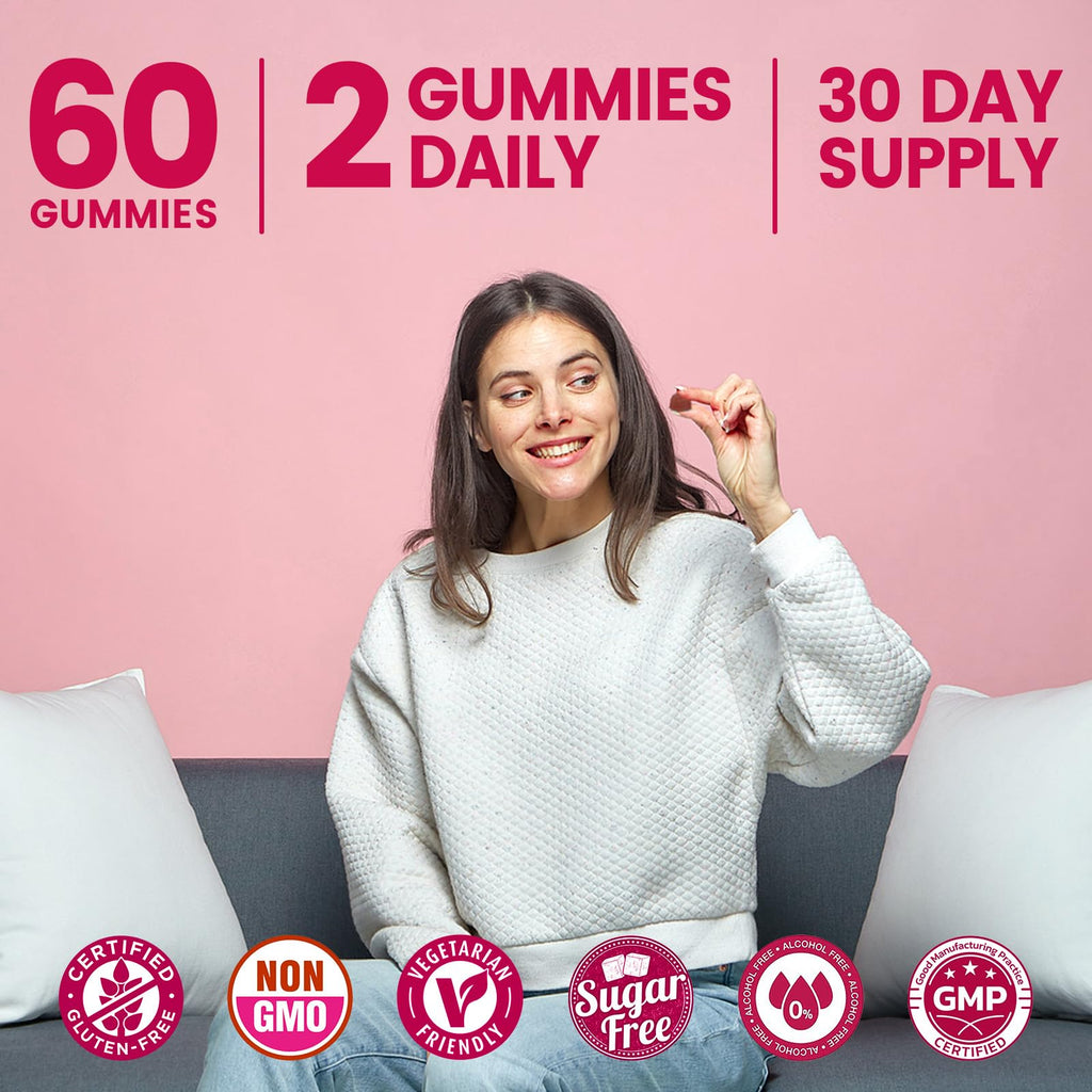 JIANKYTZ (2 Pack) Sugar Free Premium Feminine Balance Gummies for Women - Vaginal Health, Antioxidant, Digestive Health, PH Balance Support, Vaginal Probiotics for Women Gummies, Max Absorption - TrustMedUSA