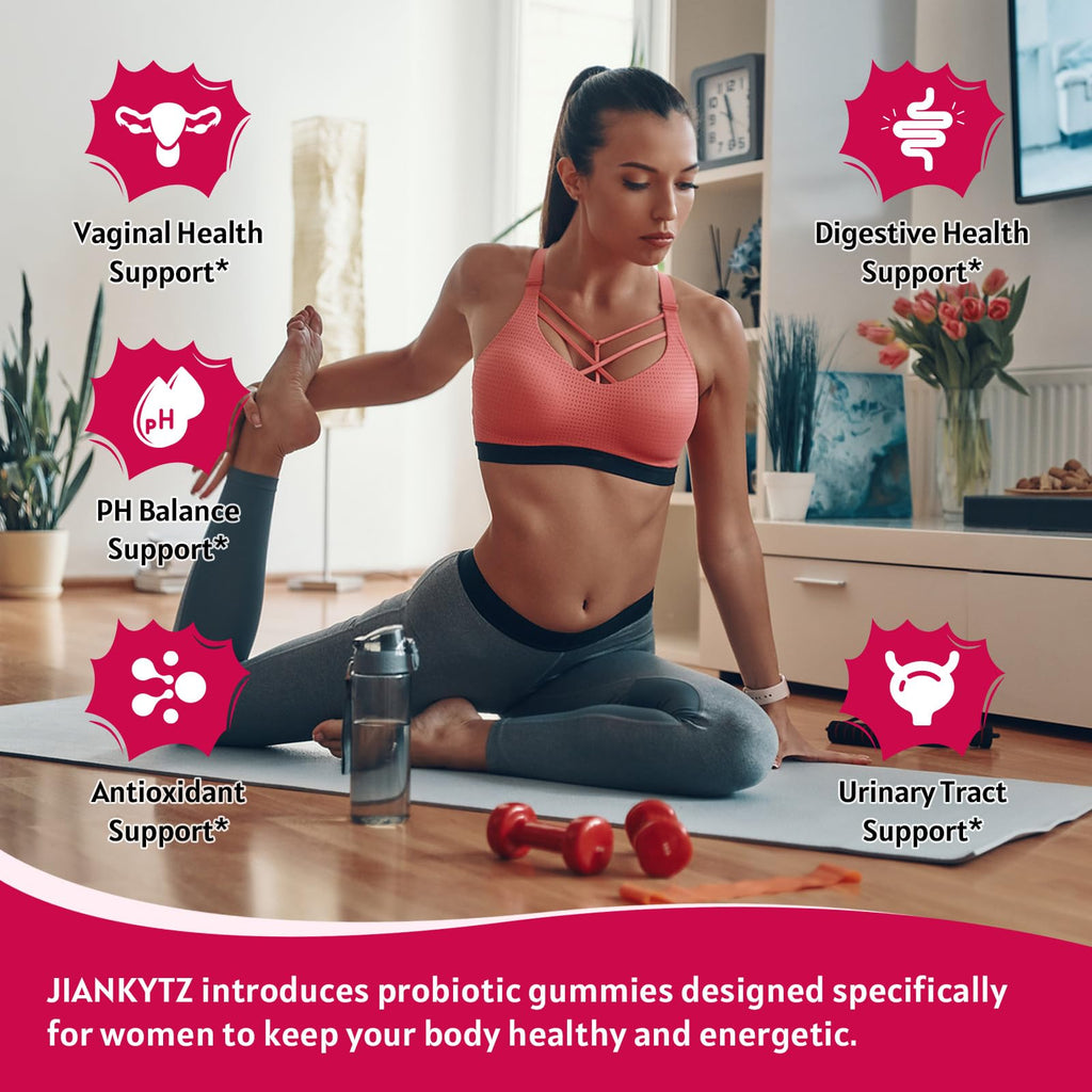 JIANKYTZ (2 Pack) Sugar Free Premium Feminine Balance Gummies for Women - Vaginal Health, Antioxidant, Digestive Health, PH Balance Support, Vaginal Probiotics for Women Gummies, Max Absorption - TrustMedUSA