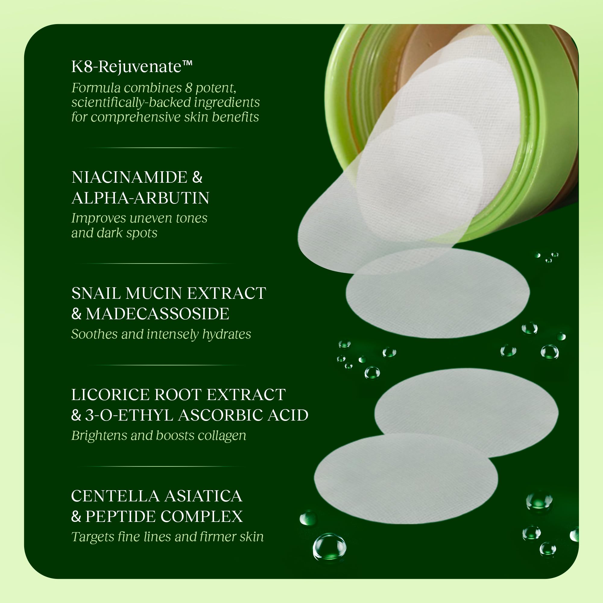 JiYu Toning Polish Pads - Korean Skincare for Dark Spots, Wrinkles & Dull Skin - Hydrating Facial - TrustMedUSA