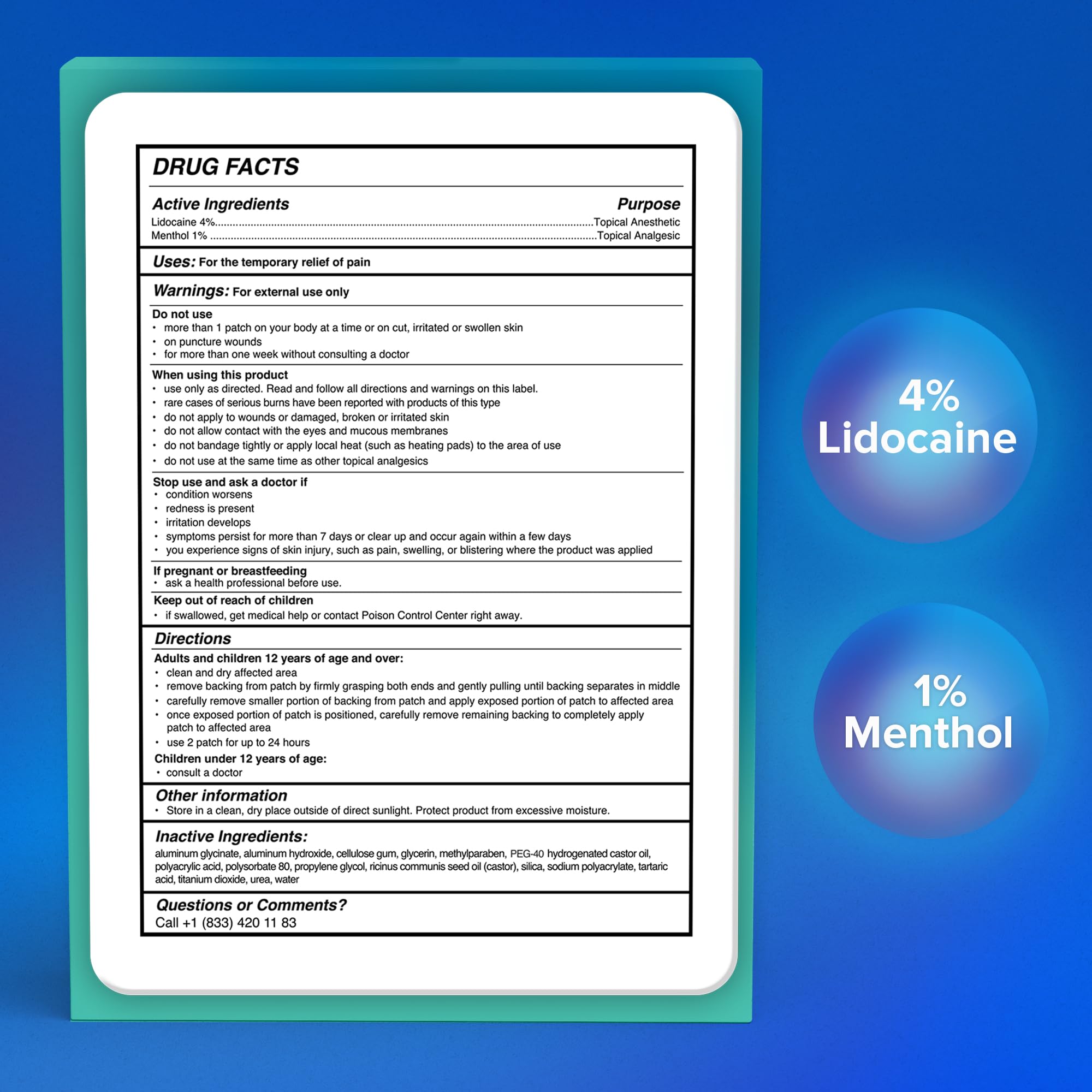 JJ CARE Lidocaine Patches [Pack of 30], 4” x 5.5” Lidocaine 4% Maximum Strength Back Pain Relief Patches for Fast Numbing of Aches, Pains, Back, Neck, Shoulder, Muscle Soreness - TrustMedUSA
