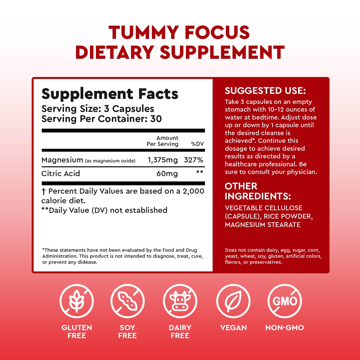 JJ Smith Tummy Focus – Digestive Cleanse Supplement with Ozonated Oxygenated Magnesium – Supports Digestion, Regularity, Bloating, Gut Balance, Nutrient Absorption, Energy & a Flatter Belly - TrustMedUSA
