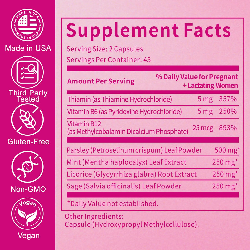 Jkrova Dry Up Breastmilk Fast, Dry Up Milk Supply, Stop Breastfeeding Products for Women, Stopper Pumping & No Engorgement, Fast Milk Flow Reduction, 90 Capsules - TrustMedUSA