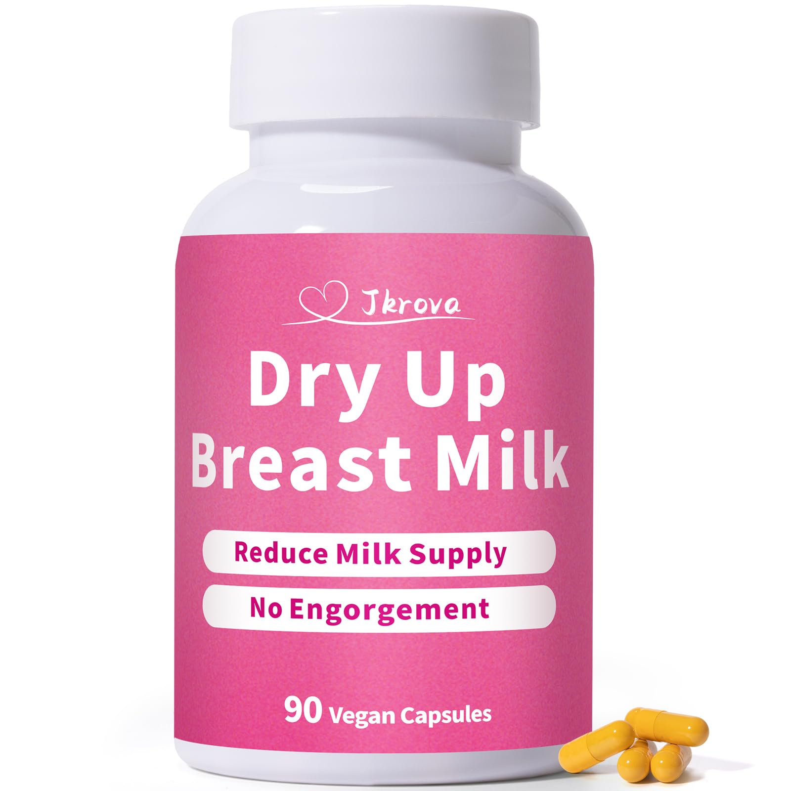 Jkrova Dry Up Breastmilk Fast, Dry Up Milk Supply, Stop Breastfeeding Products for Women, Stopper Pumping & No Engorgement, Fast Milk Flow Reduction, 90 Capsules - TrustMedUSA