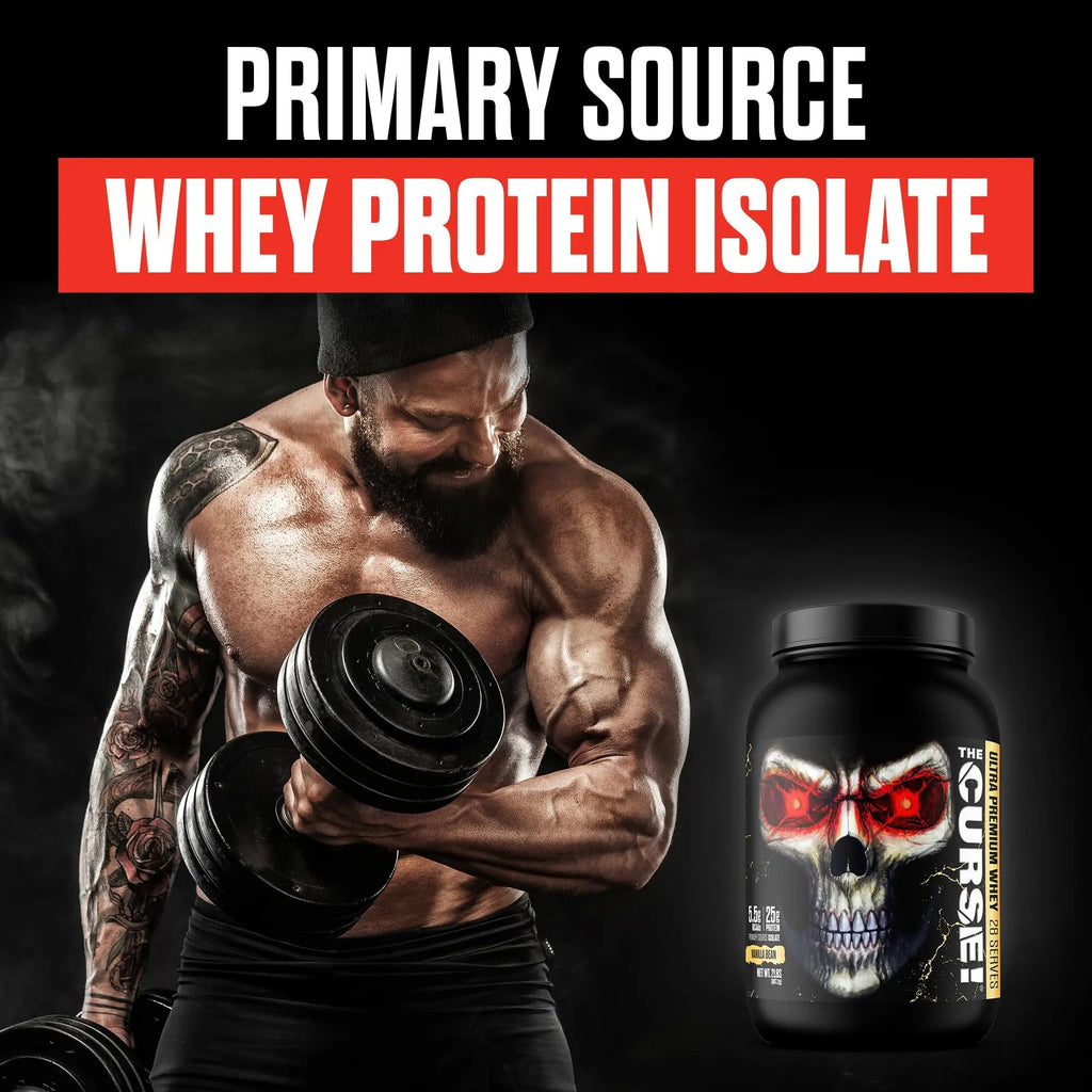 JNX SPORTS The Curse! Ultra Premium Whey Protein Powder Vanilla Bean 2lb | 25g Protein - TrustMedUSA