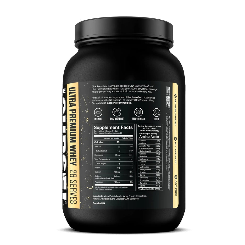 JNX SPORTS The Curse! Ultra Premium Whey Protein Powder Vanilla Bean 2lb | 25g Protein - TrustMedUSA