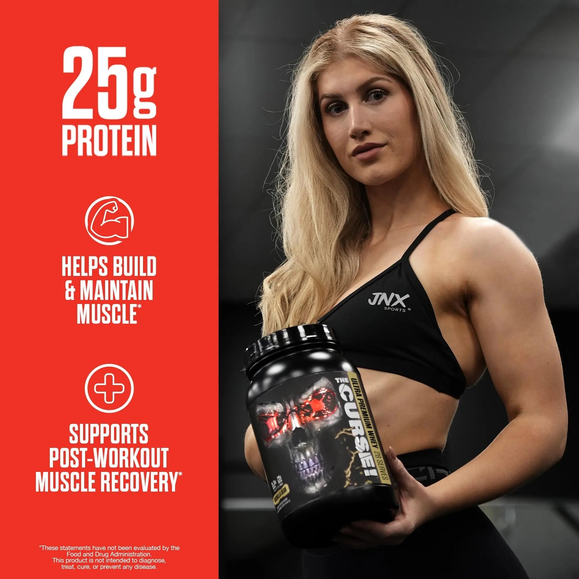 JNX SPORTS The Curse! Ultra Premium Whey Protein Powder Vanilla Bean 2lb | 25g Protein - TrustMedUSA