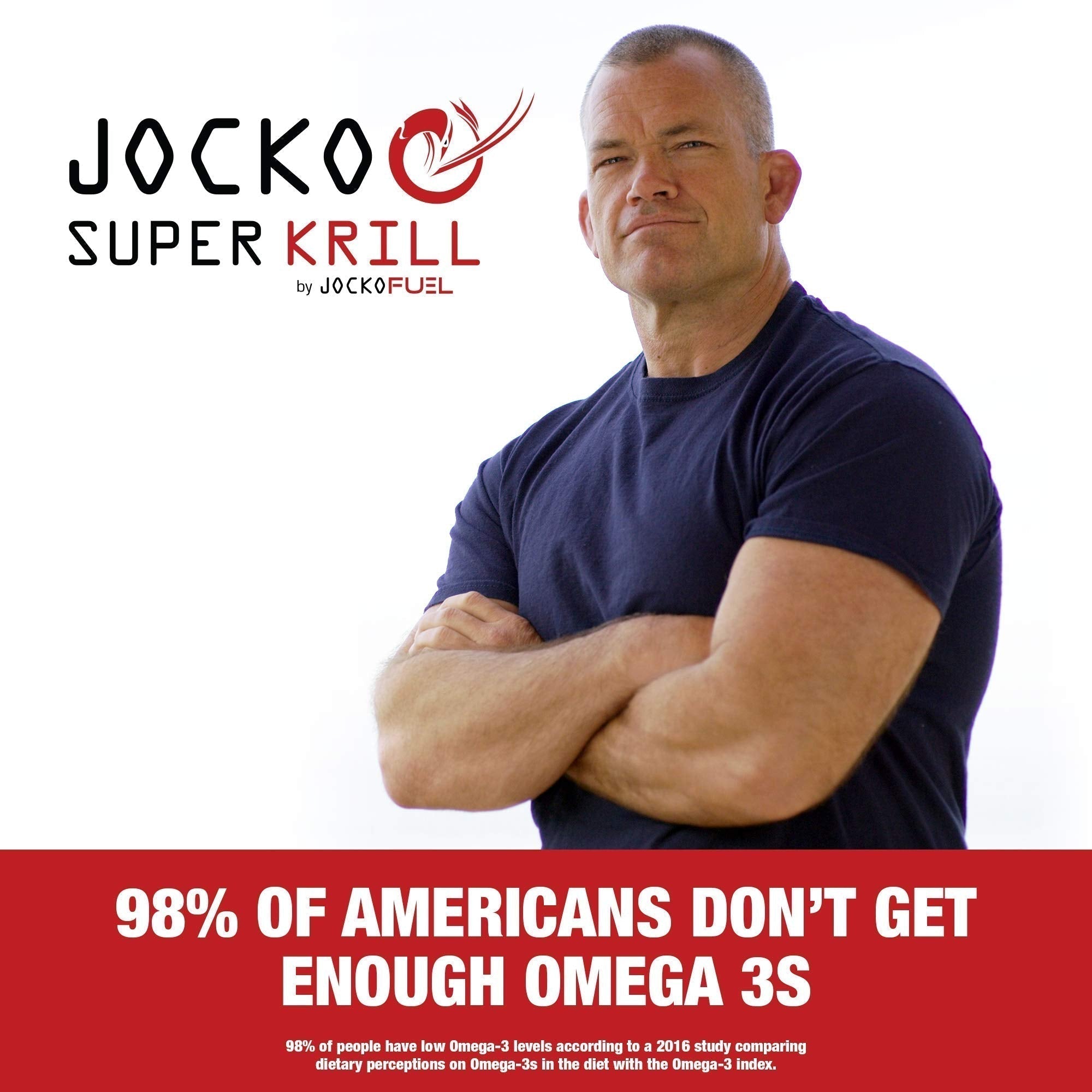 Jocko Fuel Antarctic Krill Oil Omega 3 Fatty Acid Supplements DHA & EPA - 1000mg Softgels - Supports Joints, Mobility & Mental Function (60 Softgels) - TrustMedUSA